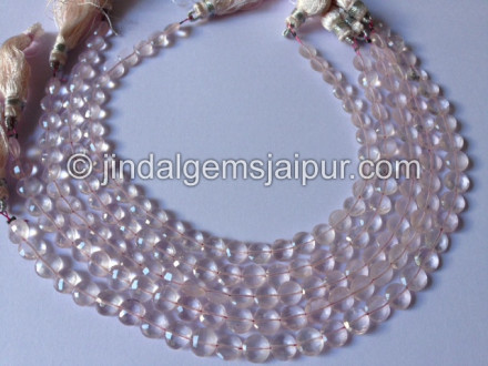 Rose Quartz Faceted Coin Shape Beads